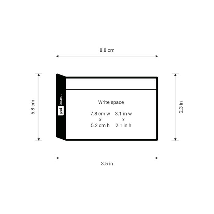 PATboard TASK kaarten Small - In centimeters en inches