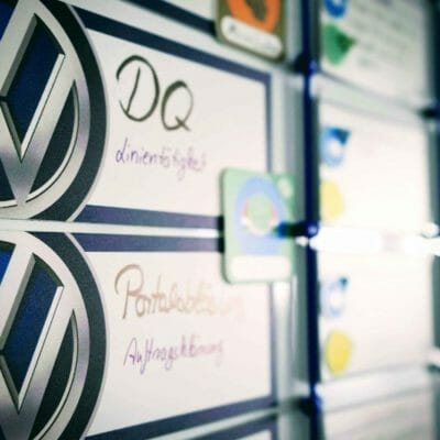 PATboard Volkswagen Sonderlösung Projekttafel mit Logo