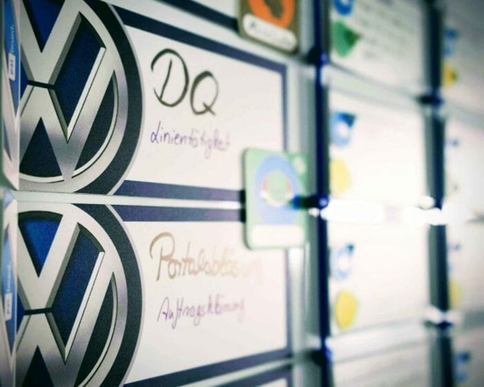 PATboard Volkswagen Sonderlösung Projekttafel mit Logo