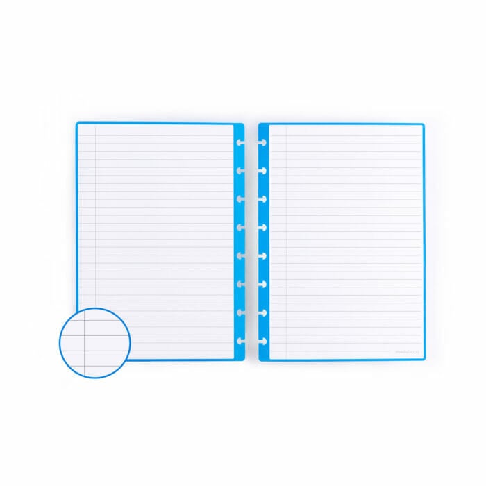 hojas azules rayadas páginas cuaderno reutilizable productividad rocketbook páginas cuaderno escritura bullet journal planner