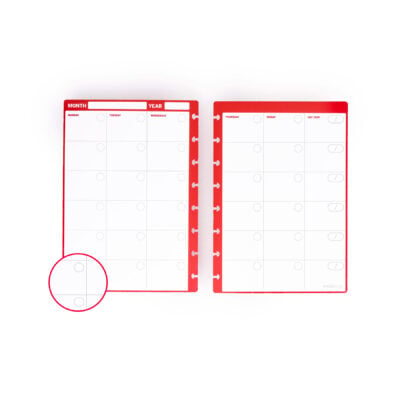 rote monatliche seiten wiederverwendbare notizbuch produktivität rocketbook notizbuch seiten schreiben bullet journal planer