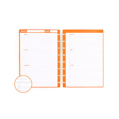 páginas naranjas cuaderno reutilizable productividad rocketbook páginas del cuaderno escritura bullet journal planner