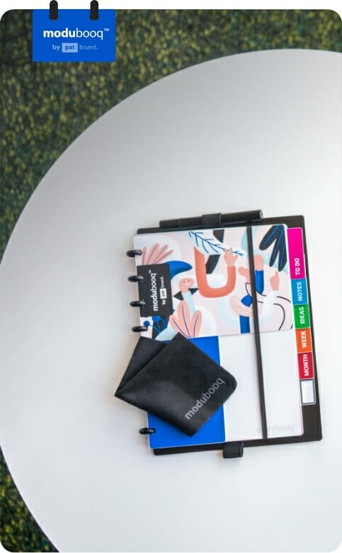 custom cover reusable notebook smart inspiration modular sustainable rewritable creativity bullet journal productivity ideas weekly planner modubooq rocketbook