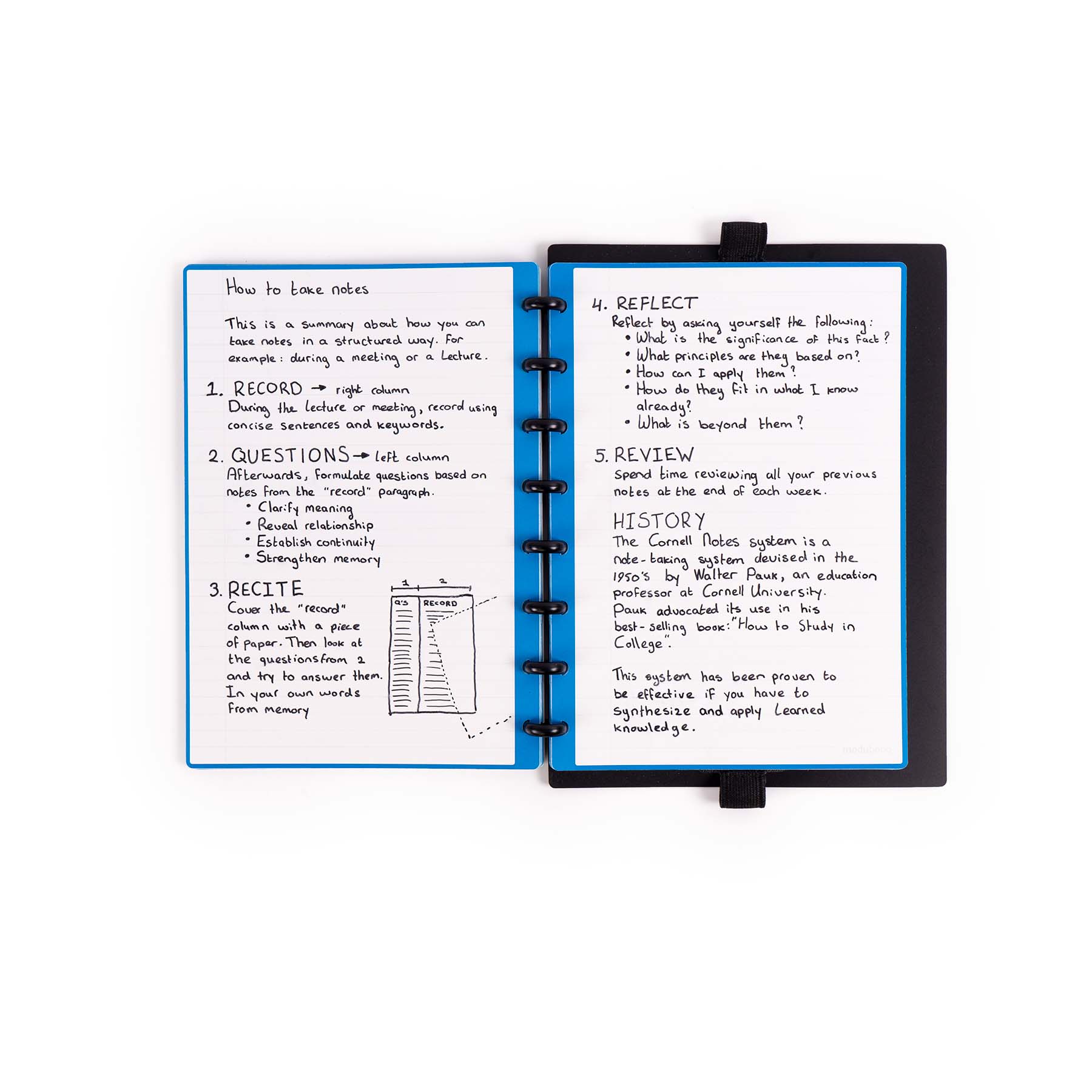 Modubooq™ notes - cahier intelligent modulaire réutilisable A5 -. PATboard
