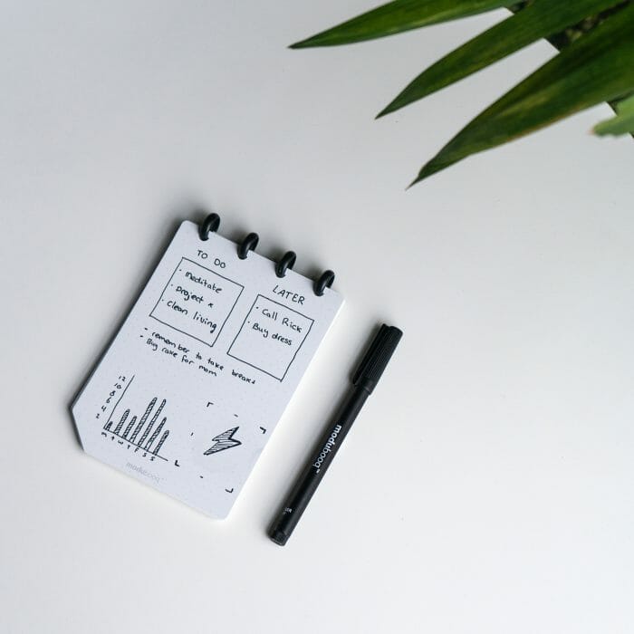 MODUBOOQ Reusable Smart Notebook A5 - Discbound, Erasable Pages With Pen, DURATECH3
